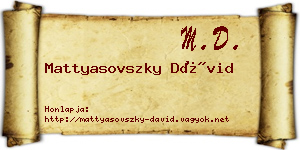 Mattyasovszky Dávid névjegykártya