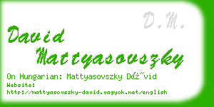 david mattyasovszky business card